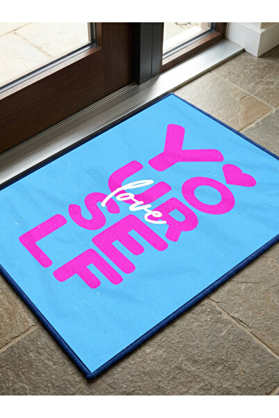 RUGRUMBA Non-Slip Sole Positive Energy Themed Washable Door Front-Bathroom Ma...