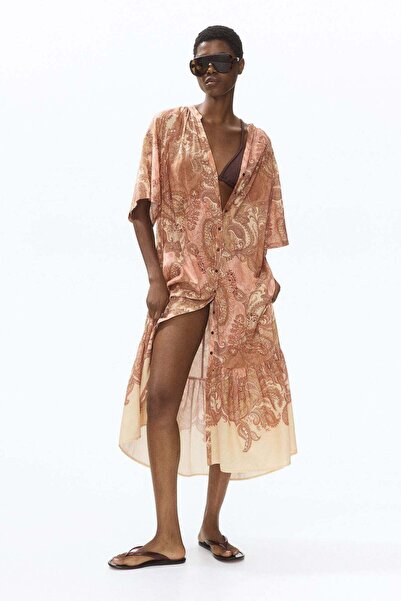 H&M Short-sleeved tie-belt dress