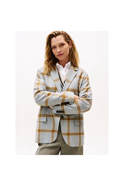 Tommy Hilfiger Th Ww0ww48274 Check Suıt Relaxed Blazer Kadın Ceket