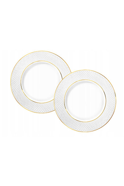 WILMAX ENGLAND Set 2x farfurii desert/ceașcă WILMAX DIAMOND, porțelan, Alb cu...