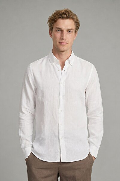 SMILE Tenerife White 100% Linen Shirt