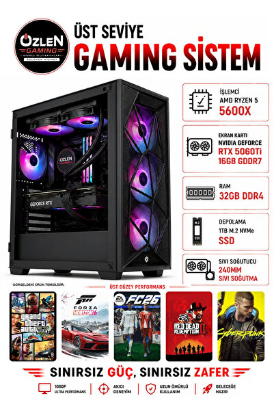 X33 RYZEN 5 5600X RTX 5060 Tİ 16GB 32GB RAM 1TB M.2 SSD Oyuncu Bilgisayarı