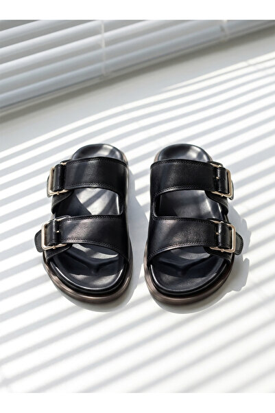 Friend & Trend Matte Faux Leather Double Belted Metal Buckle Comfortable Sole...