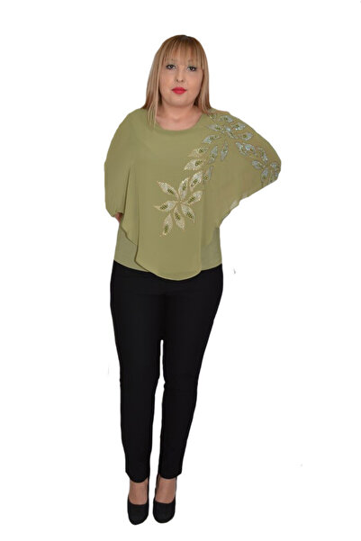 OEM Bluza eleganta cu aplicatii deosebite Dakota,nuanta de kaki