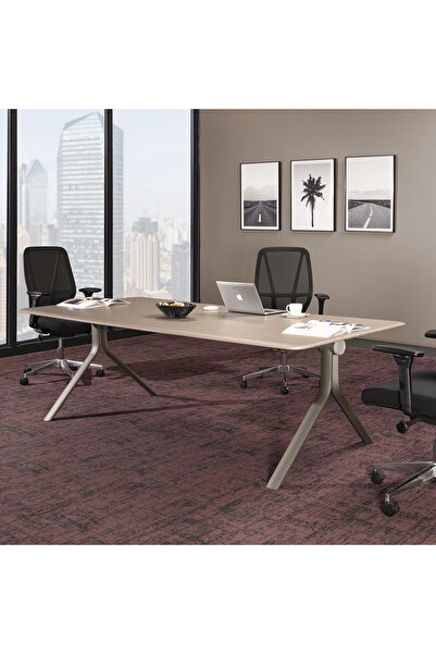 Midas Furniture طاولة اجتماعات مكتبية فرازل باللون البني