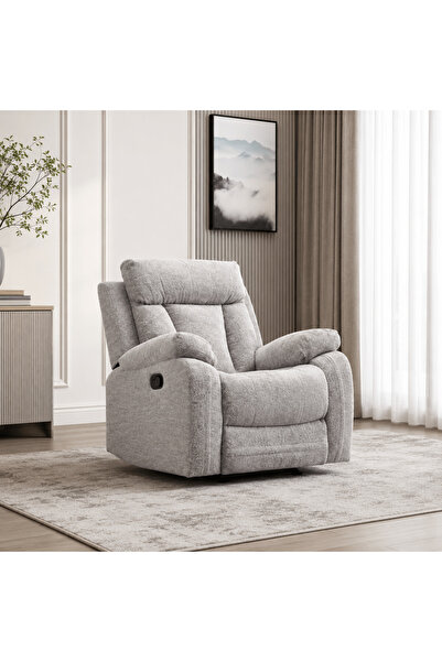 Roots Furniture كرسي استرخاء يدوي باللون الرمادي من وارسو مع خاصية الانزلاق