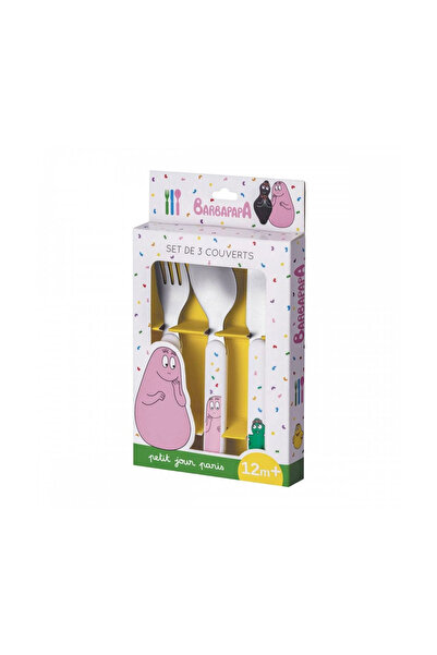 Petit Jour Paris Set tacâmuri pentru copii din 3 piese Barbapapa