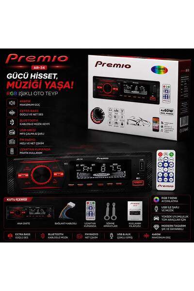 Premio Bluetooth USB/SD Oto Teybi