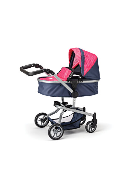 Woody Carucior 2in1 pentru papusi Woody, 60x42.5x79 cm, Bleumarin/Roz