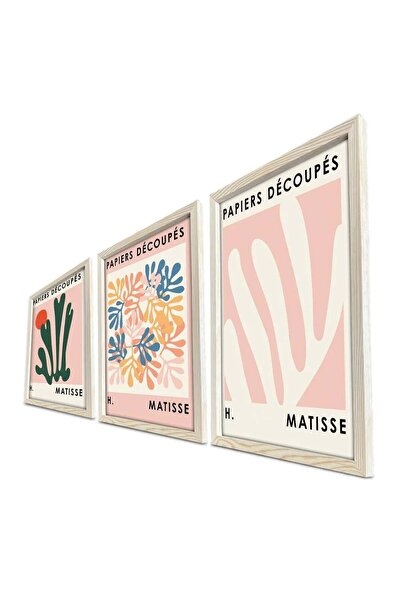 OEM Set Wallxpert de 3 tablouri decorative cu ramă, 3x38x53 cm, ramă din lemn...