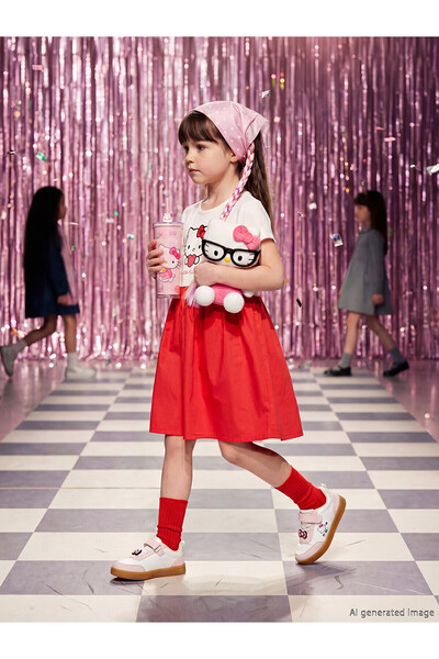 LC Waikiki ORIGINAL Hello Kitty Baskılı Kız Çocuk Elbise