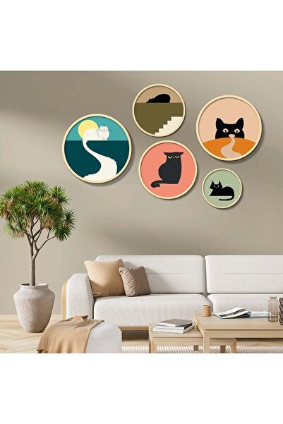 OEM Set Wallxpert de 5 panouri decorative din lemn masiv, 43.5x43.5 + 37x37 +...
