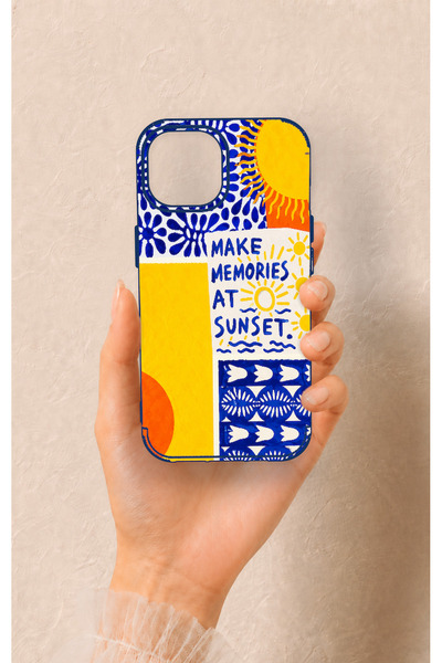 Vip Case iPhone 15 Uyumlu Sunset Desenli Silikon Kılıf
