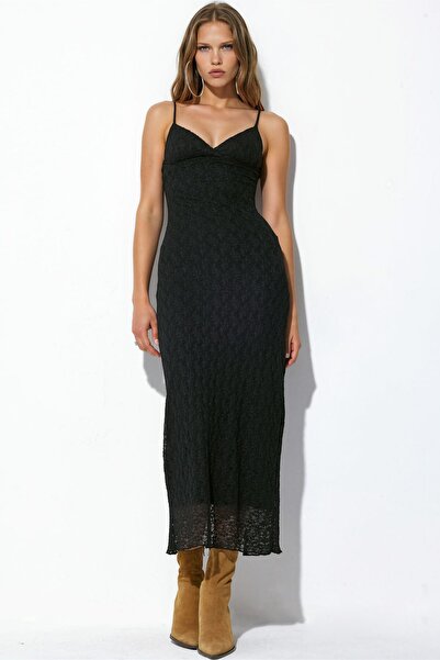 Hiccup Busem Lace Detailed Strappy V-Neck Maxi Dress