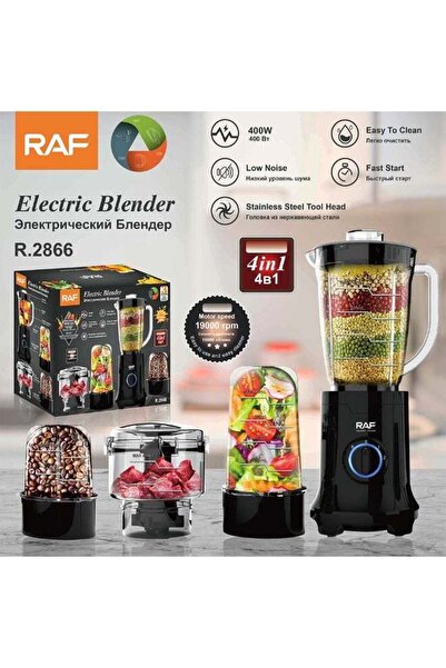 raf R.2866 4-in-1 Electric Blender and Grinder, 400W Fast Start Motor, Low No...