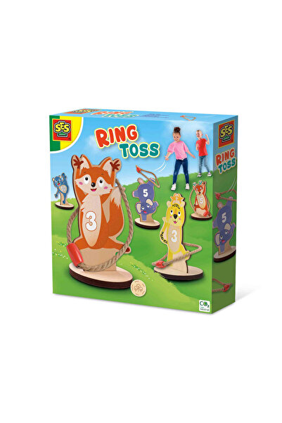 SES Creative Set de jocuri cu inele, SES Creative, 5 figurine animale, lemn