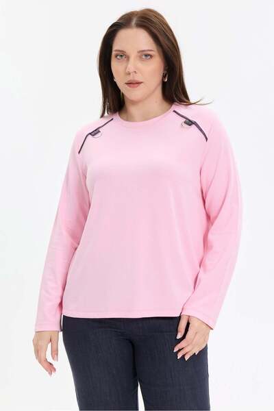 KADO OUTLET Basic Women's Blouse with Metal Ring Detail