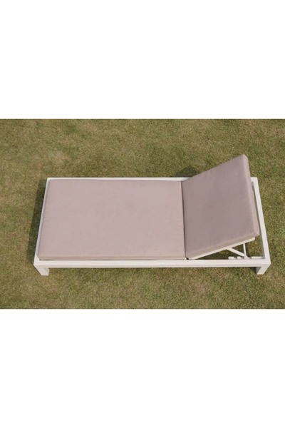 KalyonHome Gardeniza Zen Minderli Bahçe Havuz Şezlongu Paslanmaz Güneşe Dayanıklı 190x80 Beyaz