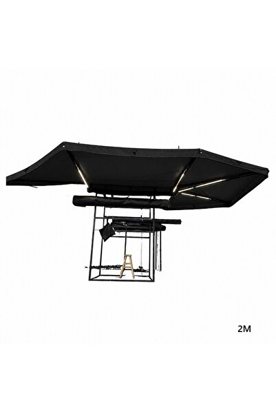 OEM Πλαϊνή Τέντα Σκίασης Αυτοκινήτου 270° 2μ*2μ με LED Φωτισμό CXZ004 Μαύρη