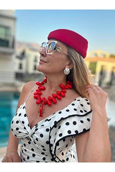 wishyou Garnizon stil Vintage Kırmızı Keçe Şapka