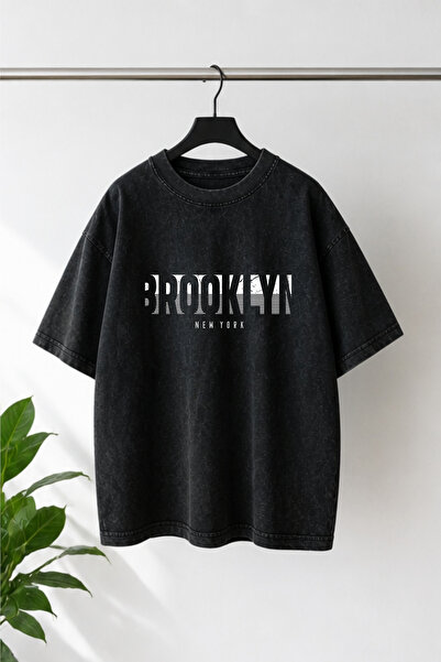 HOFFNUNG Unisex Oversize Vintage Washed Street Style Μόδα του δρόμου Βαμβακερ...