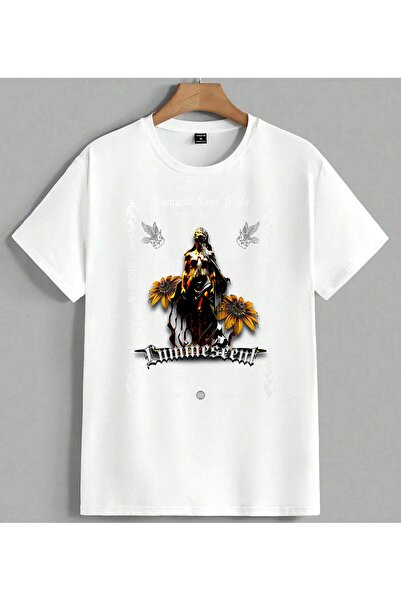 ELFERA Aycekcek Ruh Ayicek Printed Unisex Oversize T-Shirt White
