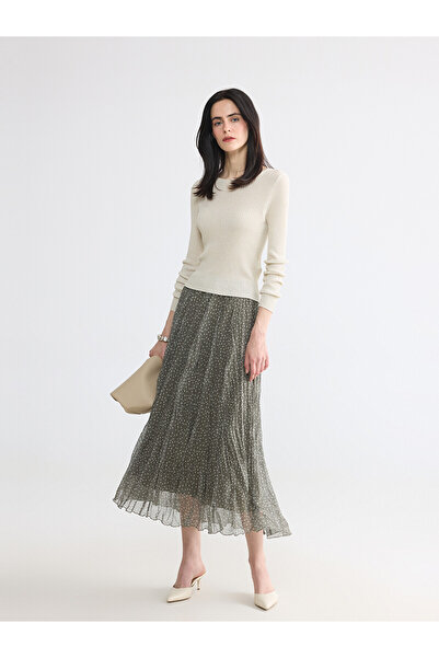 LC Waikiki Two Mt Shop Quality Polka Dot Pleated Skirt with Elastic Waist