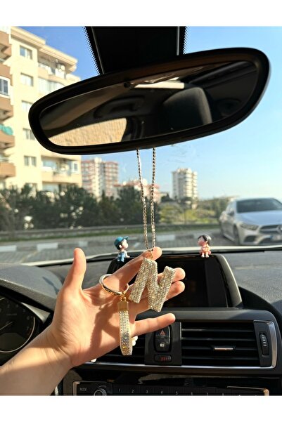 senfida Taşlı dikiz süsü harf ve oto anahtarlık n harf N harf dikiz süs ve an...