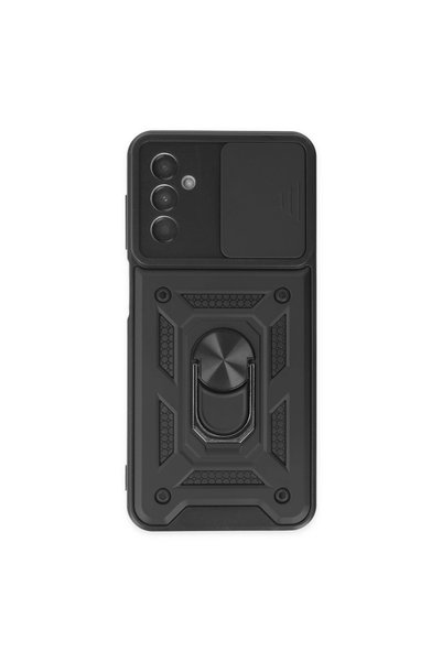 Generic Brand Samsung Galaxy A04S Case with Pars Lens Ring Silicone - Black