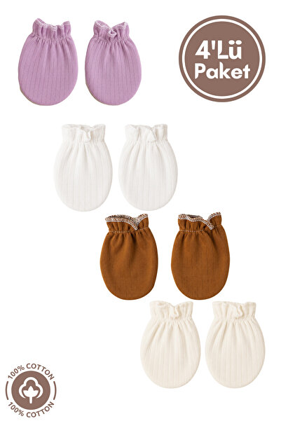 Miniel Unisex Baby Newborn Combed Cotton Fabric 100% Cotton Baby Glove Set