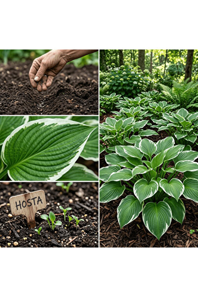 Bloom & Sow Seed بذور نبات الهوستا المتعددة الألوان (ذات حواف بيضاء) - 100 بذ...