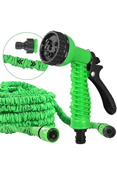 STARSTAR Flexible Garden Hose With Hand Shower 30m 1/2 Inch & 3/4 Inch Adapte...
