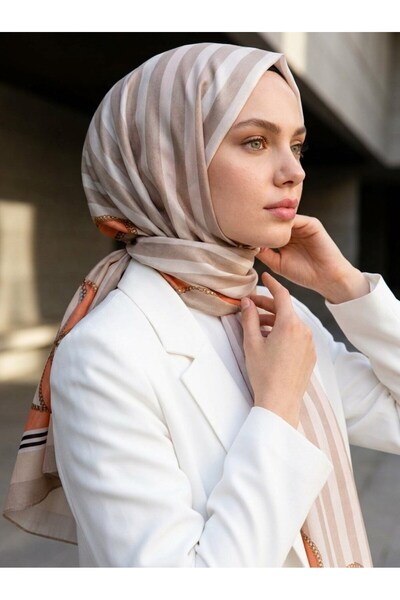 Vissona Kadın Fresh Ipek Şal Turuncu Bej