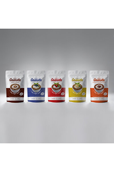 Saba's Granola 5'li Paket ( Yaban Mersini / Muz-Ceviz / Çilek-Chia / Fındık-K...