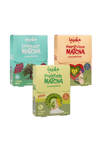 LAZİKA Advantageous Set of 3 Matcha (Love Matcha- Ritual Matcha- Prebiotic Ma...