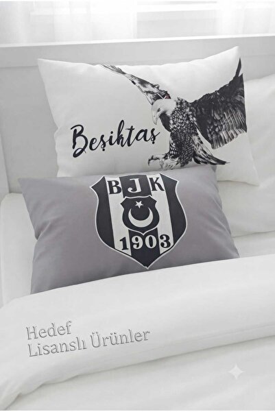 Taç Lisanslı Beşiktaş Taraftar Yastık Kılıfı 50x70 cm (Tekli)