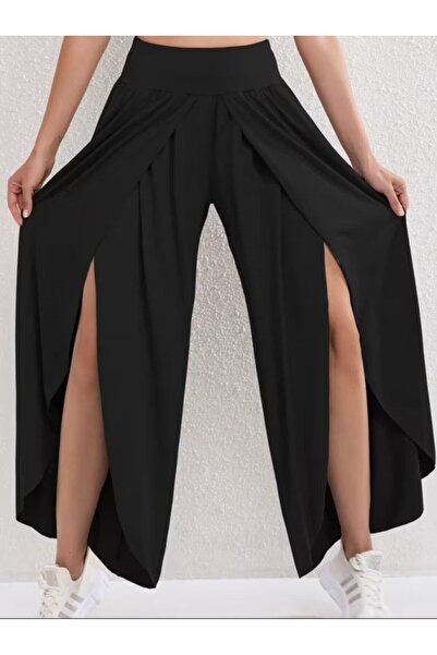 UFC 1985 TOP BRAND Women's high waist elastic front cross detailed sandy pants