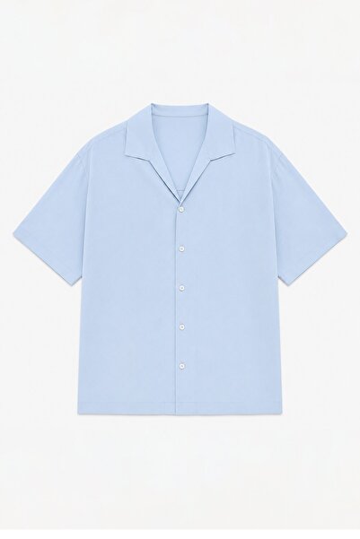 Antioch Baby Blue Lyocell Relax Fit Men's Shirt