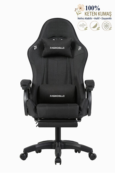 Fashcolle Dynamic Air Black Masajlı Kumaş Oyuncu Koltuğu