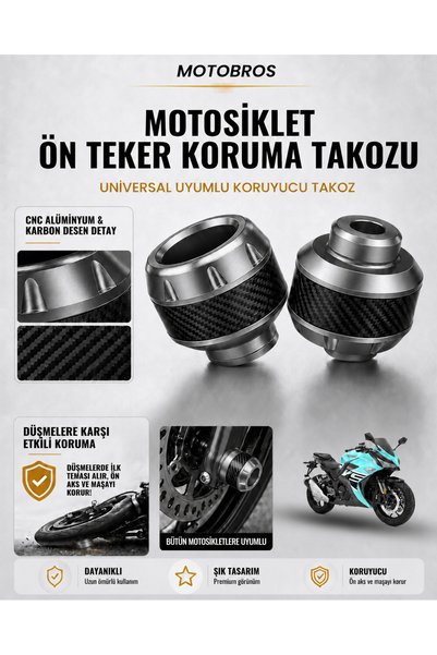 Motobros Motosiklet Aks Koruma Takozu Rks R250 Uyumlu Motosiklet Ön Teker Tak...