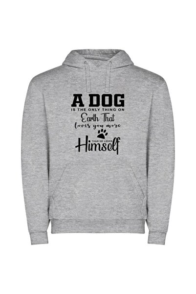 iLovePrints Ultimate Canine Devotion Φούτερ με κουκούλα σε χρώμα Γκρι