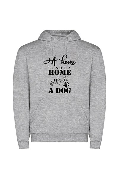 iLovePrints Dog's Haven: House, Home Φούτερ με κουκούλα σε χρώμα Γκρι