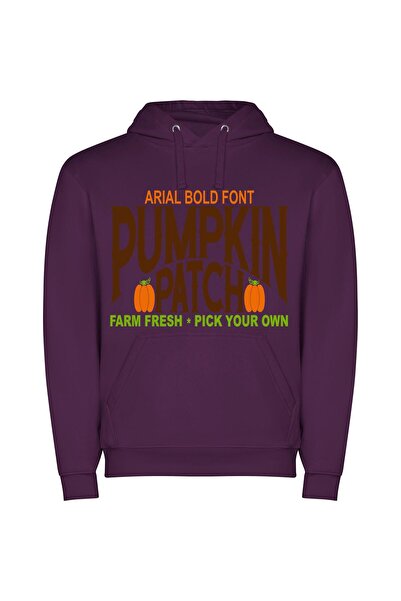 iLovePrints Pumpkin Patch Design Collection Φούτερ με κουκούλα σε χρώμα Μωβ
