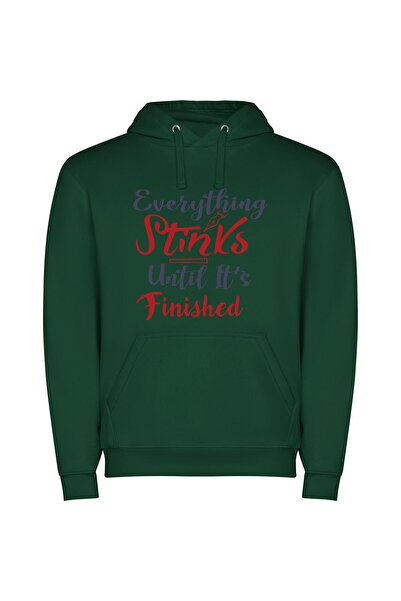 iLovePrints Neat Until Finished: Inspired Φούτερ με κουκούλα σε χρώμα Πράσινο