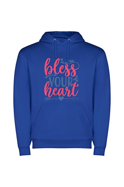 iLovePrints Blissful Blessing of Bliss Φούτερ με κουκούλα σε χρώμα Μπλε
