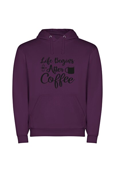 iLovePrints Java: Life's Energizing Potion Φούτερ με κουκούλα σε χρώμα Μωβ