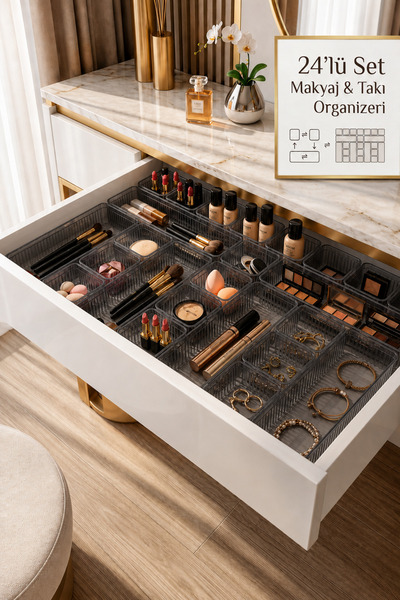 VİGENTİNO 24-dijelni modularni set šminke - organizator šminke za uključivanj...