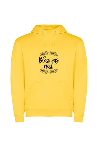 iLovePrints Blissful Nest Blessing Φούτερ με κουκούλα σε χρώμα Κίτρινο