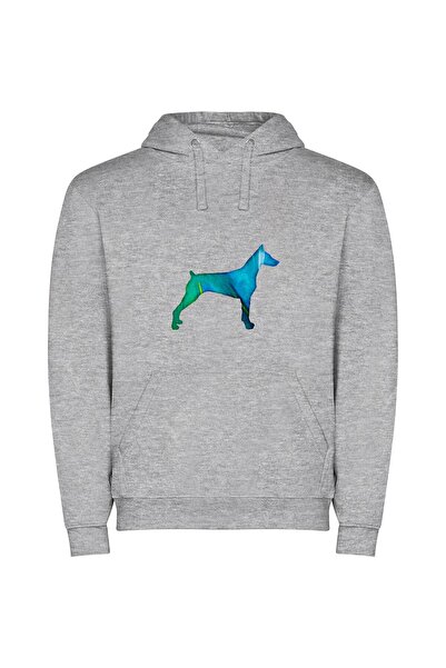 iLovePrints Colorful Canine Creations Φούτερ με κουκούλα σε χρώμα Γκρι