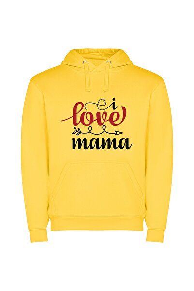 iLovePrints Mama's Inspired Love Arrow Φούτερ με κουκούλα σε χρώμα Κίτρινο